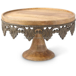 Soporte de pastel de madera elevado para dar altura y encanto a las creaciones horneadas en ocasiones especiales o uso diario - Product Image 2