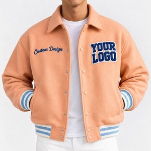 Blouson Bomber Tendance Personnalisé Style Universitaire avec Broderie Vintage en Chenille – Vêtement Urbain Hip Hop et Mode Collégienne - Product Image 3