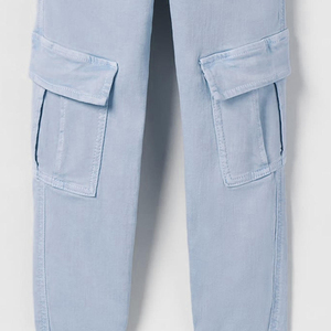 Pantalon cargo décontracté pour enfants, style streetwear hip-hop, coupe ample en sergé, taille OEM - Product Image 4
