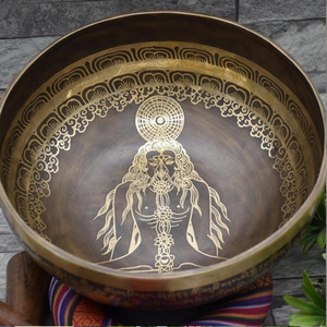 ชามสะท้อนเสียงความถี่สูง พร้อมลวดลายศรียันทราตรงกลางและลายดอกบัวซ้อนกัน มีจำหน่ายในราคาขายส่ง - Product Image 3