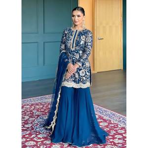 Conjunto de Traje de Fiesta de Chifón con Bordado de Hilo y Lentejuelas, Talla XL - Product Image 5