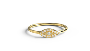 Luxury 18K Gold Eye Round Diamond Pave <b>Ring</b> Minimalist <b>Stacking</b> Band Jewelry Fine Jewelry for Women - Product Image 1