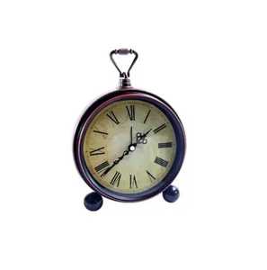 Antique Bronze <b>Table</b> <b>Clocks</b> Pair Roman Numeral Faces Distressed Vintage Pocket Watch Style Home Office Timepieces - Product Image 6