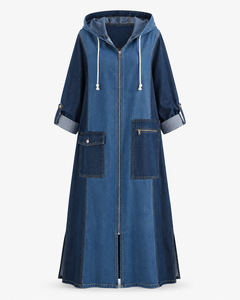Cotton Floor Length Hood <b>Long</b> Sleeve Flared Hem Loose Fit Women's Casual Abaya Solid Color Breathable All Seasons <b>Eid</b> Party - Product Image 4