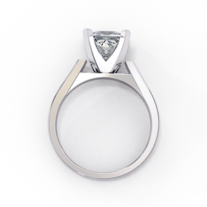 Anillo Solitario de Moissanita Corte Princesa, Oro Sólido de 18K, Engaste de Garras, Anillo de Compromiso Clásico para Mujer - Product Image 5