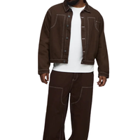 Veste en jean décontractée pour homme grande taille, 100 % coton, respirante, résistante à la décoloration, lavable, vente en gros ODM, tissu personnalisable