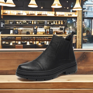 Zapatos tobilleros y botines de tacón alto de cuero negro artesanales de primera calidad, colección de Botines elegantes y cómodos - Product Image 1