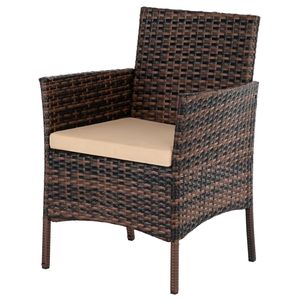 Set Divano in Rattan per Giardino con 2 Poltrone Marroni Sfumate e 1 Divanetto con Tavolino in Vetro Temperato, Modello 45313116 - Product Image 6