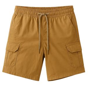 Shorts de sport décontractés pour hommes en sergé, couleur unie, délavé, taille mi-haute, élastique, respirant, fonctionnel, avec cordon de serrage, anti-plis - Product Image 1