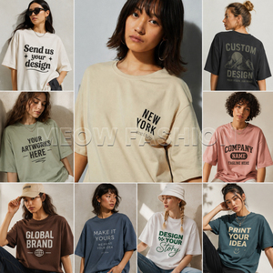 เสื้อยืดโอเวอร์ไซส์ทรงหลวมสำหรับผู้หญิง ผลิตในบังคลาเทศ คุณภาพสูง ผ้าฝ้าย 100% พิมพ์ลาย ยูนิเซ็กส์ สไตล์ลำลอง สินค้าล็อตสต็อกลดราคา - Product Image 5