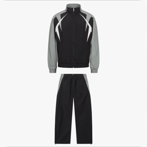 ชุดวอร์มกีฬากลางแจ้ง 2 ชิ้น ชุดจ็อกเกอร์ลำลองสำหรับฤดูหนาว ผ้าโพลีเอสเตอร์/ไนลอน สะท้อนแสง กันลม แห้งเร็ว - Product Image 6