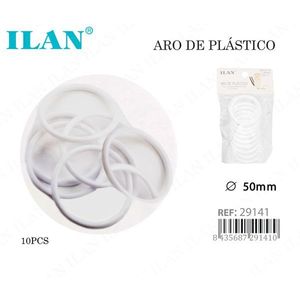 Cerchio in plastica Ilan da 50 mm per acchiappasogni, 10 pezzi - Product Image 1