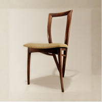 Chaise de salle à manger moderne en bois massif avec assise rembourrée en jute, design durable et écologique pour appartement, maison, bar, restaurant, hôtel