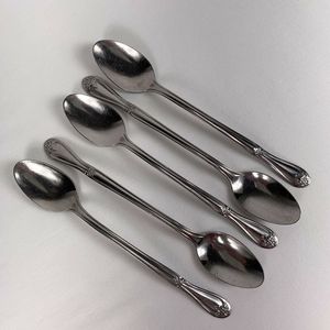 Modern Stainless Steel Silver Spoons Set with Unique Handle Design Royal Cutlery for Restaurant Wedding or Back to School - Product Image 6