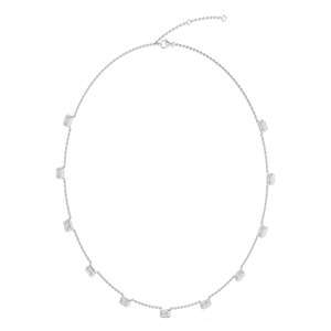 Collier élégant en or rose 9 carats avec diamant de laboratoire taille émeraude 3,41 CTW serti clos, chaîne de luxe, cadeau raffiné - Product Image 5