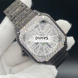 Reloj de Pulsera Mecánico de Acero Inoxidable Unisex, con Esfera Árabe, Elegante y Lujoso, con Diamantes Moissanite VVS Premium - Product Image 1
