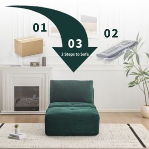 Divano Modulare Moderno con Chaise Longue Singola, in Memory Foam Compresso, Rivestimento in Velluto a Coste, Adatto agli Animali Domestici, per Soggiorno - Product Image 5
