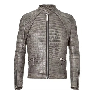 Chaqueta de Cuero con Grabado de Pitón de Lujo para Hombre, Colección Premium de Cuero Vacuno para Motociclistas, Servicio de Muestras de Fabricante OEM ODM Disponible - Product Image 1