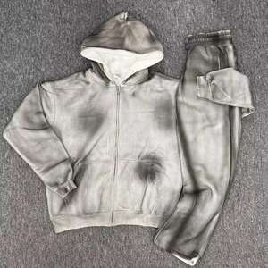 Nouvel Arrivage – Sweats à Capuche Oversize Personnalisés Effet Vieilli Tie-Dye en Molleton Bouclette, Lavage Acide, Effet Délavé Soleil – Service OEM Personnalisé - Product Image 6