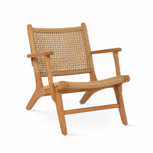 Fauteuil lounge rétro en teck massif au design vintage élégant, idéal pour hôtels, complexes hôteliers, patios et utilisations extérieures. - Product Image 4