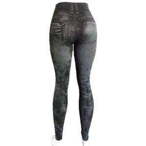 Splendid Apparel High Waist Full Length Printed <b>Knitted</b> <b>Leggings</b> Pockets Stretchy Slim Fit Spandex/Nylon Anti-bacterial Sporty - Product Image 2