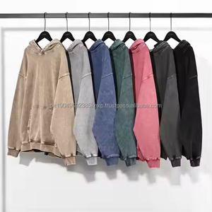 Vente en gros de sweat-shirts lourds en coton uni de 500 g/m², personnalisés, surdimensionnés, délavés à l'acide, vintage - Product Image 1