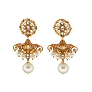 Elephant Chandelier Drop Earrings with Pearl-Trendy Ethnic Religious Classic Alloy Jewelry for Party - Product Image 2