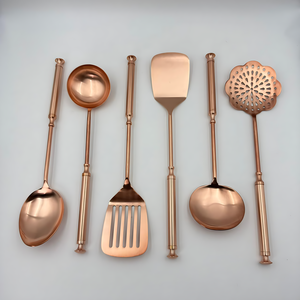 Juego de utensilios de cocina de 6 piezas de acero inoxidable, utensilios de cocina de alta calidad con acabado en cobre de R B Overseas - Product Image 3