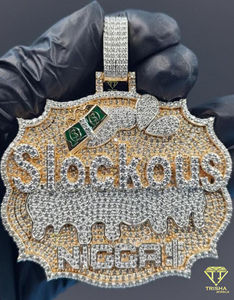 Pendentif de luxe personnalisé en argent sterling 925, serti de diamants VVS cultivés en laboratoire, avec nom, bijou scintillant - Product Image 3