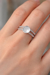Base de Anillo Redonda de 10mm Chapada en Plata de Ley 925 con Doble Banda, Semimontura Hecha a Mano para Joyería, Base de Anillo Personalizable - Product Image 5