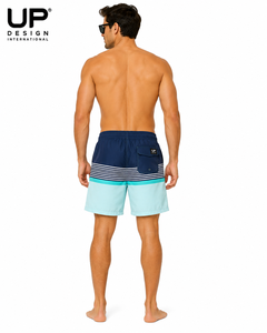 Men's Quick Dry Beach <b>Shorts</b> Swim Trunks Striped Board <b>Shorts</b> Custom Polyester Swimwear Summer Beachwear OEM ODM Wholesale - Product Image 4