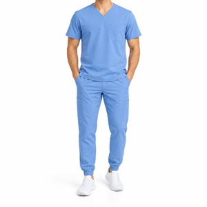 Tenue d'infirmière tissée à couverture intégrale pour les environnements hospitaliers et cliniques, ensemble de travail avec haut et bas - Product Image 5