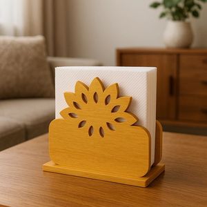 <b>Minimalist</b> Wooden Napkin Holder Simple Tissue Dispenser Compact <b>Table</b> Organizer For Dining Kitchen Office Cafe Restaurant Use - Product Image 4