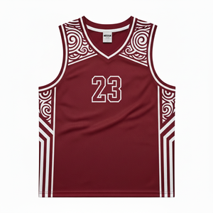 Custom Basketball Uniform Set Red Tribal Design Jersey & Shorts Quick Dry Sports Kit Team Wear Red Athletic Uniform - Product Image 2