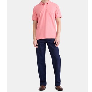 Polo à manches courtes rose pour homme, en coton piqué, décontracté, couleur unie, respirant, tricoté, coupe classique - Product Image 5