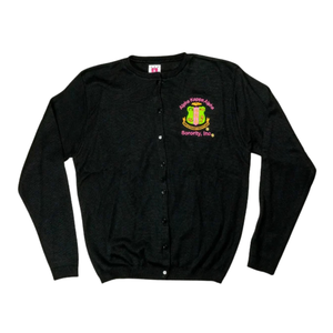 Cardigan en tricot noir pour femme, brodé, boutonné sur le devant, style décontracté, léger, vêtement d'extérieur tendance - Product Image 1