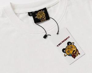 T-shirt en coton blanc à manches courtes pour homme avec imprimé de dessin animé, col rond, coupe classique, style décontracté - Product Image 1