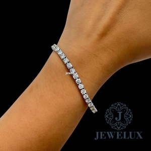 High Quality Luxury Gold Plated <b>Silver</b> Moissanite Tennis <b>Bracelet</b> Unisex Brilliant Sparkle Stones IGI Certified Wedding Gift - Product Image 1
