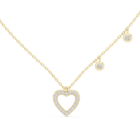 Collar con Colgante de Corazón de Diamante Auténtico, Oro Rosa de 18 Quilates, Engaste Minimalista, Elegante Joya Solitaria de Amor, Regalo de Aniversario, Reino Unido