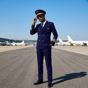 Servizio OEM, Prezzo Conveniente, Tessuto Misto Poliestere, Uniformi Professionali Unisex per Piloti e Assistenti di Volo - Product Image 2