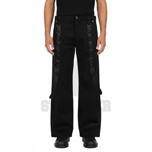 Pantalones Cargo Anchos Estilo Punk Gótico, Cintura Alta, Corte Holgado, Moda Urbana - Product Image 5