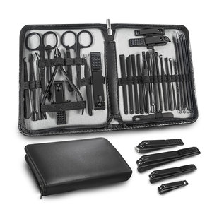 Luxurious Stainless <b>Manicure</b> and Pedicure <b>Kits</b> Professional Salon Beauty Care Instruments Box with Leather Bag - Product Image 1