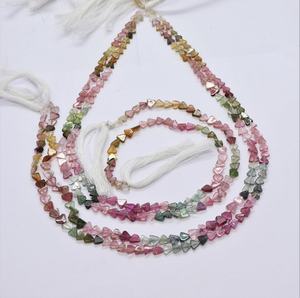 Cuentas de Turmalina Natural Multicolor en Forma de Triángulo Liso, Cuentas de Turmalina de Fantasía, Cuentas de Piedras Preciosas Sueltas, Precio al por Mayor, para Fabricación de Joyería - Product Image 1