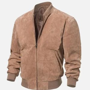 2026 High Quality <b>Suede</b> Leather <b>Jacket</b> High Street customizable Multi-Pocket Zip <b>Jacket</b> Men's Slim Fit <b>Suede</b> <b>Jacket</b> for Man - Product Image 3
