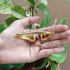 Wholesale Fashion Jewelry Gold Plated <b>Bracelet</b> Ruby Jade and Ruby Quartz <b>Gemstone</b> Vintage Cuff Adjustable <b>Bracelets</b> for Unisex - Product Image 6