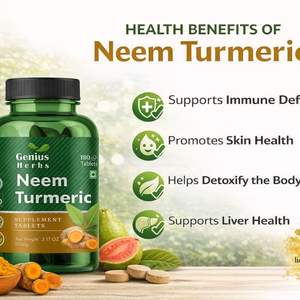 Tabletas de Neem y Cúrcuma, Fórmula Natural Detox para una Piel Sana y Vitalidad, Suministro a Granel, Cuidado de la Salud Profesional - Product Image 4