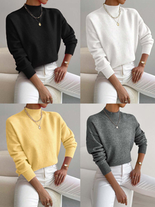 Pull en tricot surdimensionné pour femme, coupe décontractée, manches longues, chaud, décontracté, mode quotidienne, automne-hiver, personnalisé, 100% coton - Product Image 5