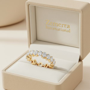 แหวนเพชรพลอยแพลตตินั่ม 3.6 กะรัต รูปทรงวงรี ได้รับการรับรองจาก IGI เพชร VVS ที่เพาะเลี้ยงในห้องปฏิบัติการ พร้อมตัวเรือนแบบกรงเล็บ สำหรับผู้หญิง เหมาะสำหรับงานปาร์ตี้ - Product Image 4