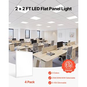 Panel de Luz LED Plano de 2x2 Pies, 5700 LM, Montaje Empotrado, Luminaria para Techo Suspendido, 3 Colores Seleccionables - Product Image 2