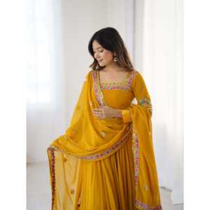 Vestido de Noche de Diseñador con Bordado de Múltiples Hilos y Lentejuelas, Vestido de Fiesta con Dupatta - Product Image 6